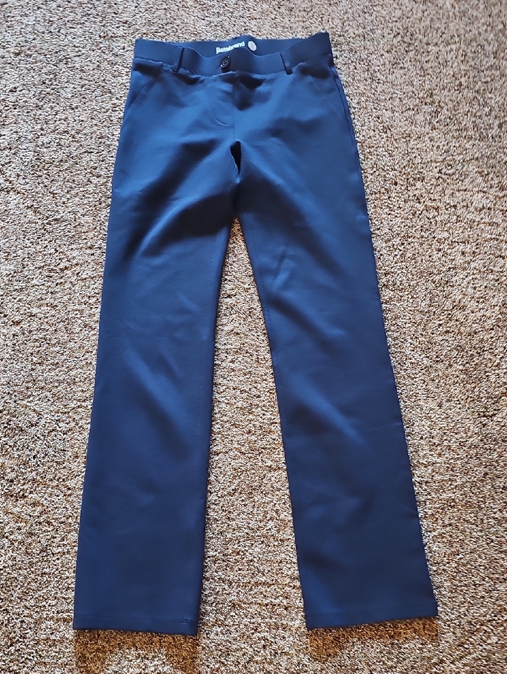 Betabrand Navy Straight-Leg Pants